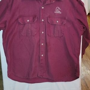 Cabela's Burgundy Casual Button Down Shirt